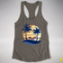 LGBTQ Progress Pride Hammock Summer Beach Sunset Racerback Tank - Dark Grey